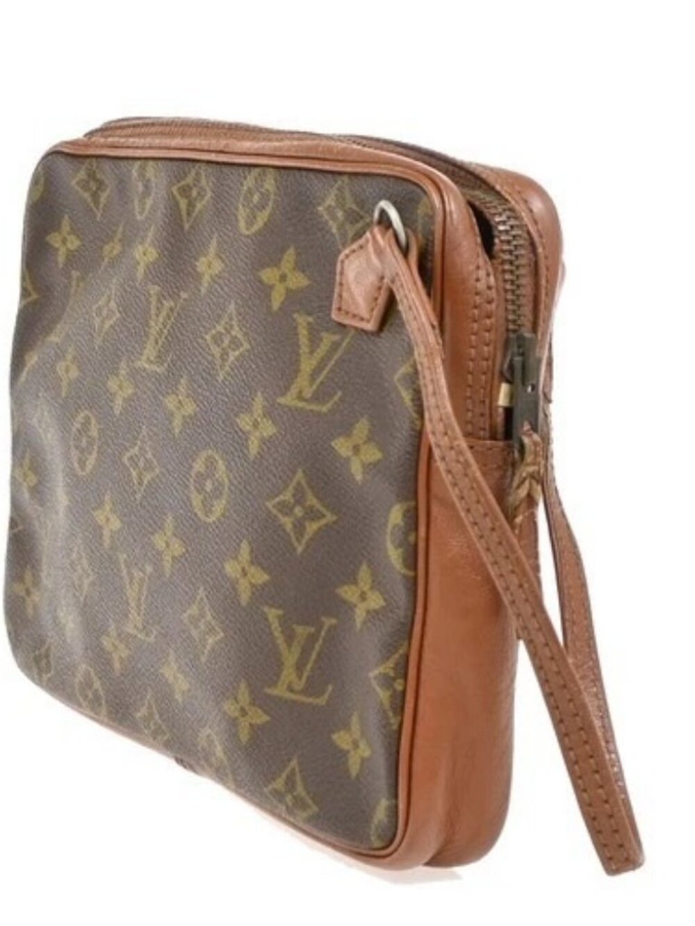 LOUIS VUITTON Logo Pochette Sports Clutch Hand Bag Monogram Leather BN 04KC585 - Picture 2 of 15